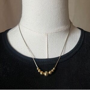 Vintage Gold Bead Necklace Minimalist Dainty Chain Simple 18"